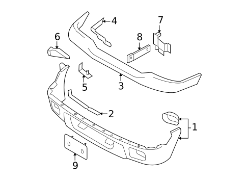 Bumper & Components - Front for 2004 Ford Ranger #0
