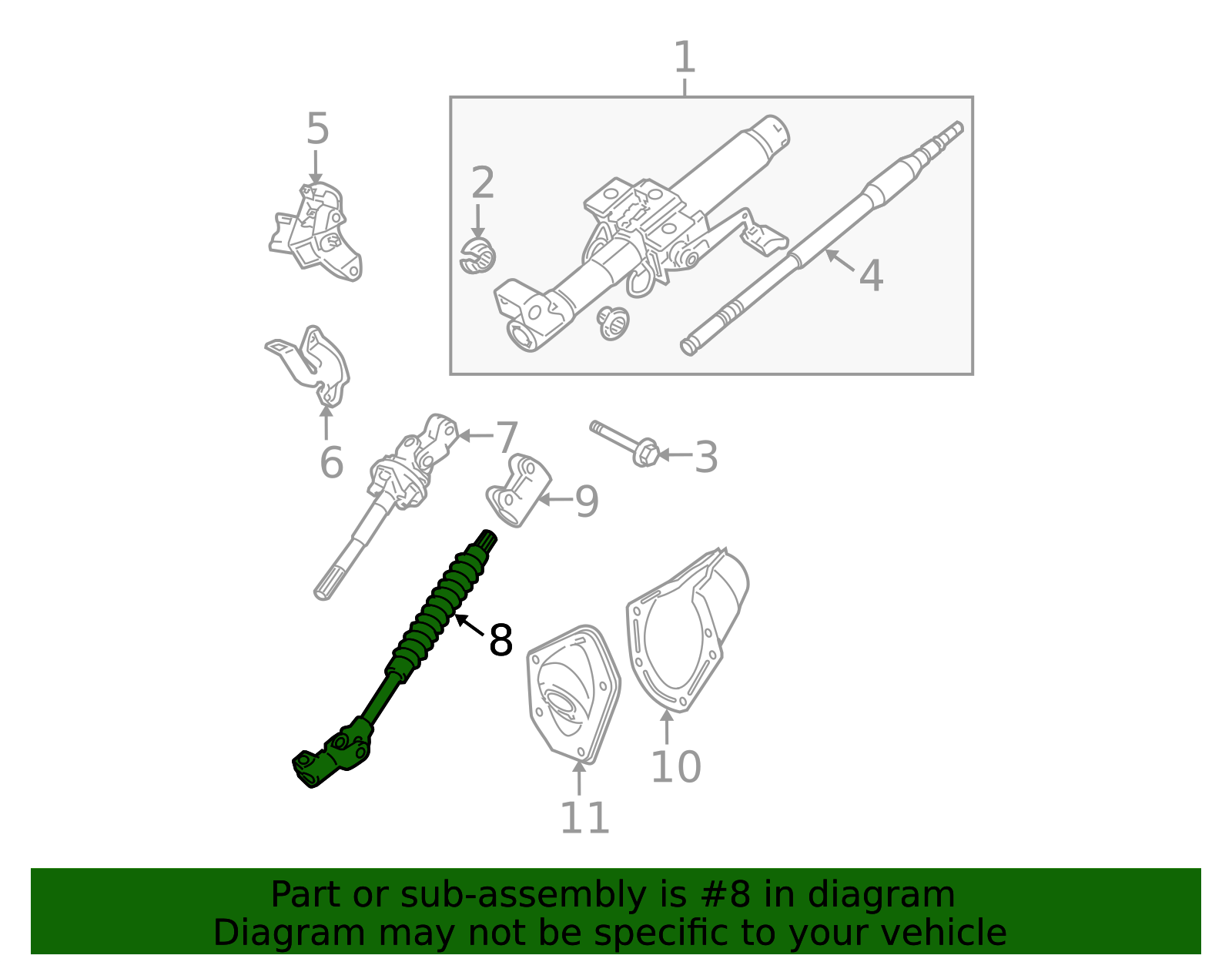 2005-2015 Toyota Tacoma Steering Shaft 45203-04021 | Toyota Parts