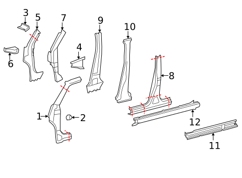 Center Pillar & Rocker for 2015 Scion xB #0