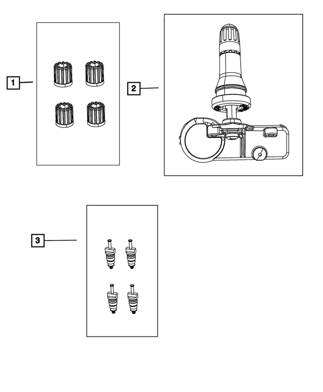 68494962AA - Wheels: Valve Stem Cap Kit for Mopar Image
