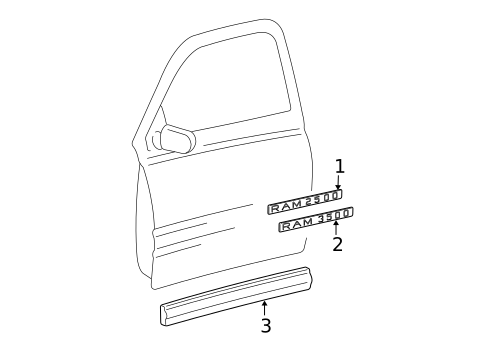 Exterior Trim - Front Door for 2007 Dodge Ram 2500 #0