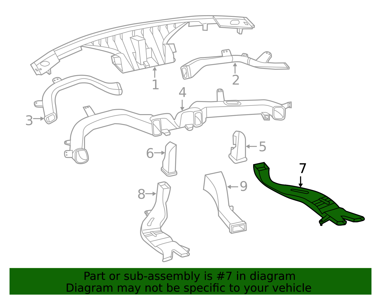 2013-2020 Nissan Pathfinder Instrument Panel Air Duct 27832-3KA0B ...