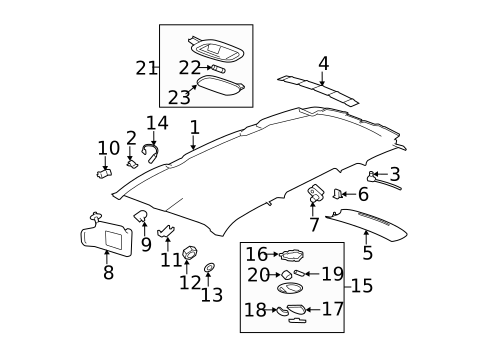 Interior Trim - Roof for 2007 Chevrolet HHR #1