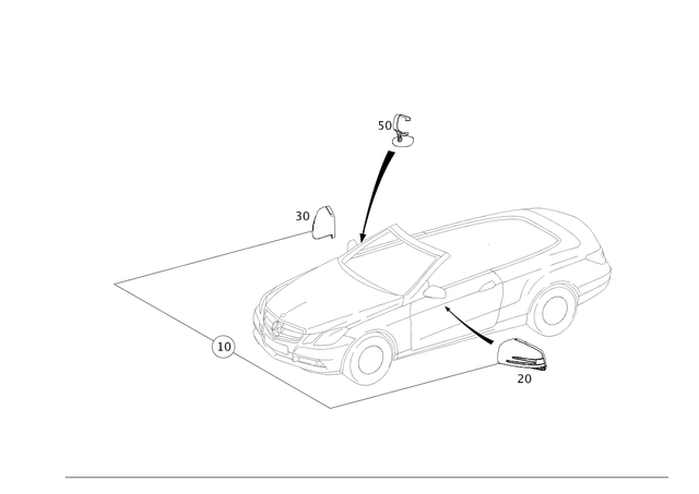 2048102817 - Mirror: Interior Mirror - Black for Mercedes-Benz: C250, C300, C350, E250, E350, E550, E63 AMG, GLK250, GLK350 Image