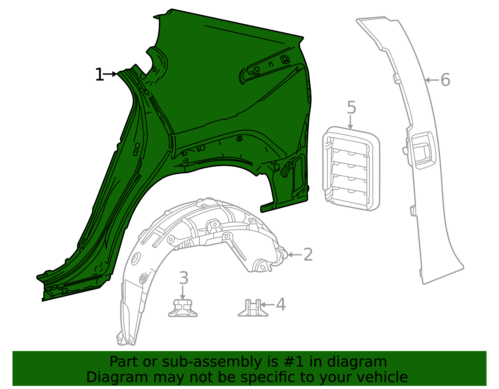 61614432ページ 2023-2024 Subaru Solterra Quarter Panel 6160242180 | Subaru Online