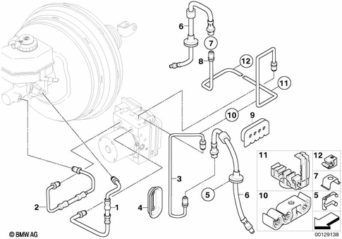 Brake Pipe, Front for 2003 BMW X3 2.5i #0