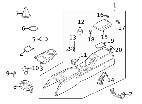 Center Console for 2006 Hyundai Tiburon #0