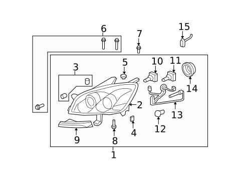 Headlamp Components for 2009 Saturn Outlook #1