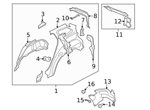 Inner Structure for 2011 Mazda CX-9 #0