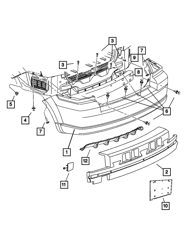 « 68067884AA – Frames and Bumpers : Arrière Revetement pour Mopar Image »