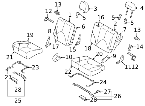 Rear Seat Components for 2006 Mazda Tribute #0