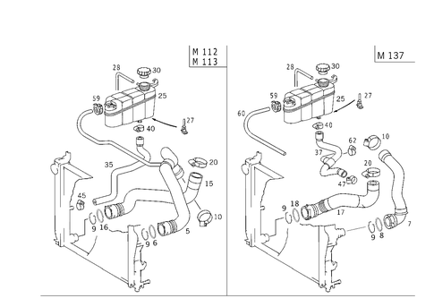 Expansion Tank, Mounting and Hoses for 2004 Mercedes-Benz S55 AMG #0