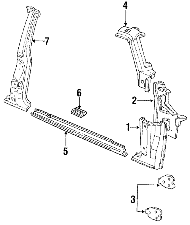 E7AZ5402500A - Body: Outer Hinge Pillar for Ford: Country Squire, LTD, LTD Crown Victoria | Lincoln: Continental, Town Car | Mercury: Colony Park, Grand Marquis, Marquis Image
