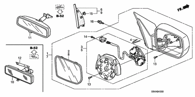 Mirror for 2008 Honda Pilot #0