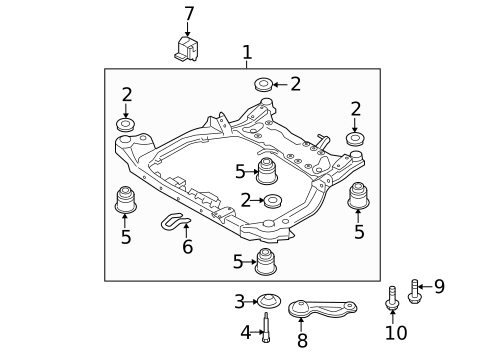 Suspension Mounting for 2009 Hyundai Elantra #0