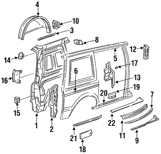 4719296 - Body: Inner Panel Assembly for Mopar Image