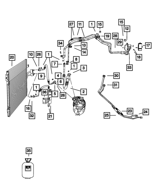 Air Conditioner and Heater Plumbing for 2016 Dodge Journey #0
