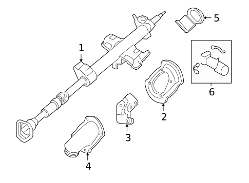 Steering Column Assembly for 2006 Ford Escape #1