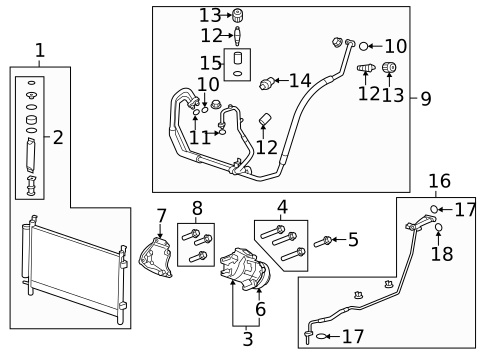 Condenser, Compressor & Lines for 2014 Chevrolet Camaro #0