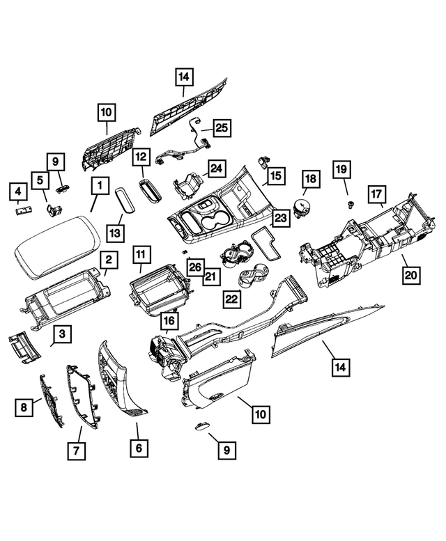 6NZ30HL1AA - : Console Armrest for Mopar Image