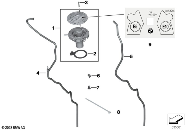 16118544088 - Fuel Supply: Tank Lid -  for BMW-Motorrad Image
