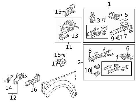 Structural Components & Rails for 2007 Honda Element #0