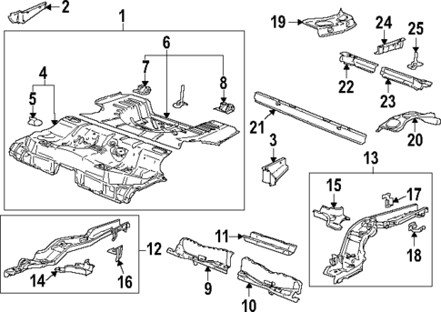 Rear Floor & Rails for 2000 Saturn LW2 #0