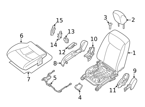 Passenger Seat Components for 2014 Nissan LEAF #0