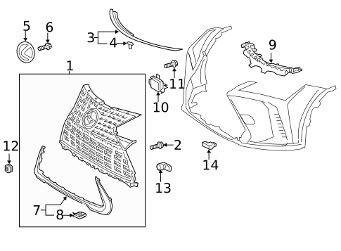Grille & Components for 2019 Lexus UX200 #0