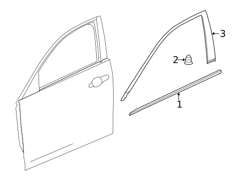 Exterior Trim - Front Door for 2017 Cadillac CTS #0