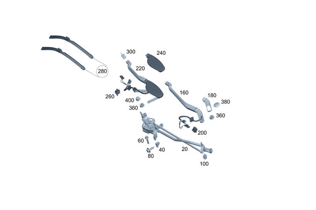 2238240000 - : Parts Kit, Wiper Blade for Mercedes-Benz Image