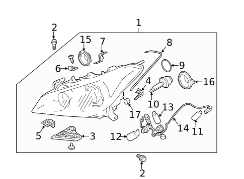 Headlamp Components for 2011 INFINITI M37 #0