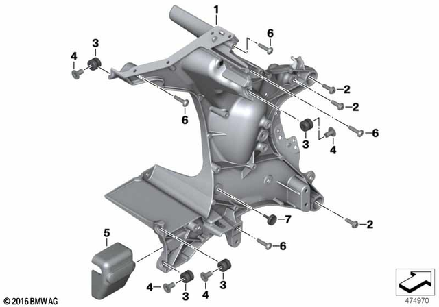 46631598760 - Frame and Mounting Parts: Front Panel Carrier,Right -  for BMW-Motorrad Image