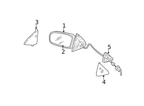 Outside Mirrors for 1999 Chevrolet Cavalier #1