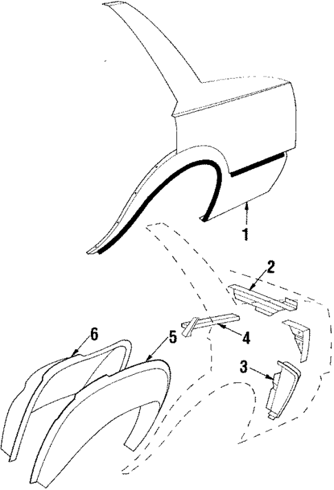 Quarter Panel & Components for 1992 Pontiac Sunbird #1