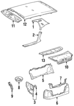6248050011P0 - Body: Upper Quarter Trim for Lexus: LS400 Image