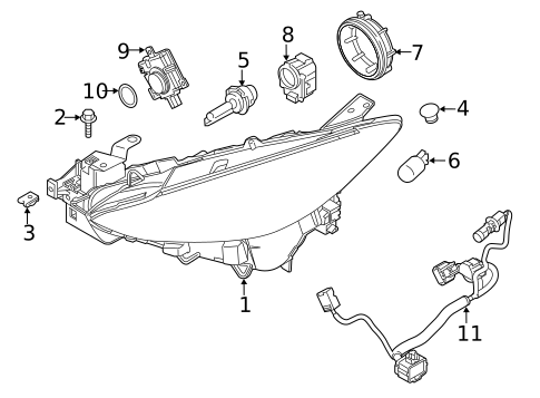 Headlamp Components for 2016 Mazda 3 #0