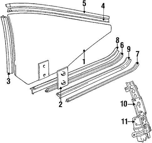 Glass & Hardware for 1984 BMW 633CSi #0
