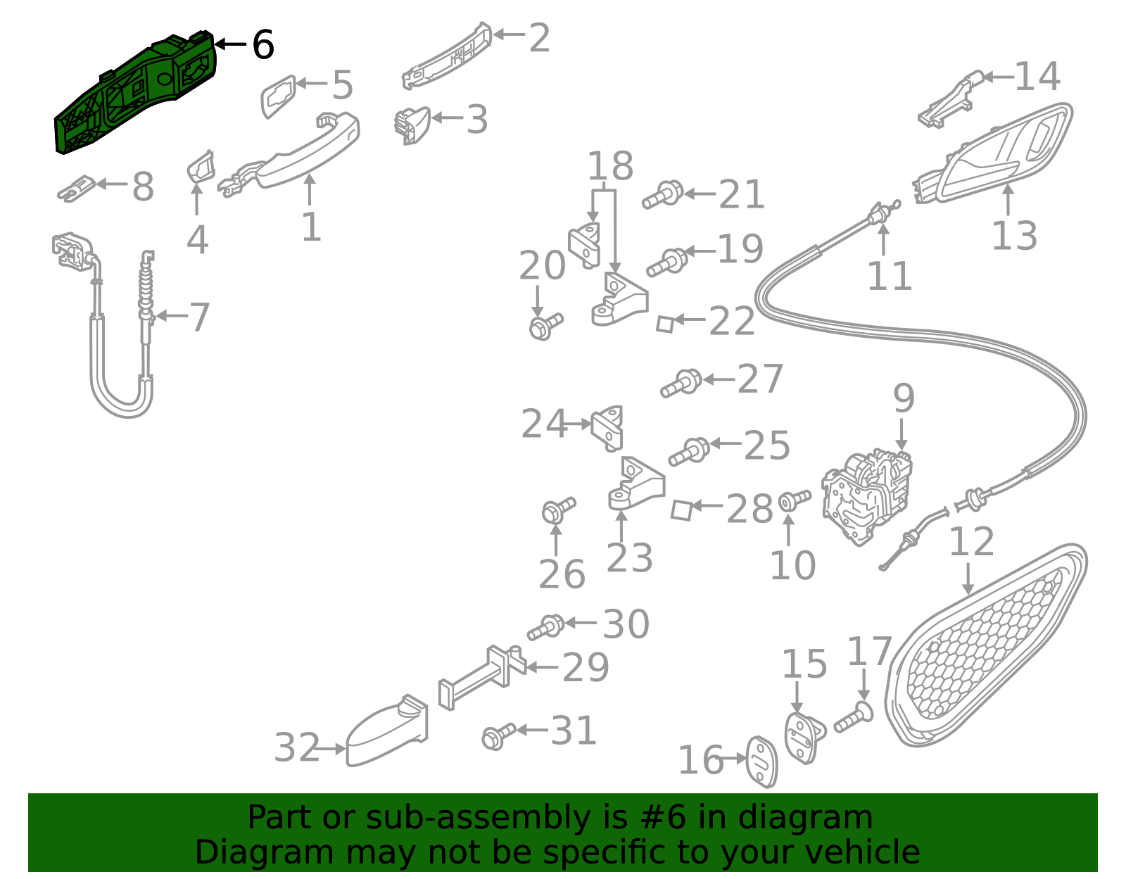 2015-2026 Audi Exterior Door Handle Base 8V0-839-885 | Audi OEM