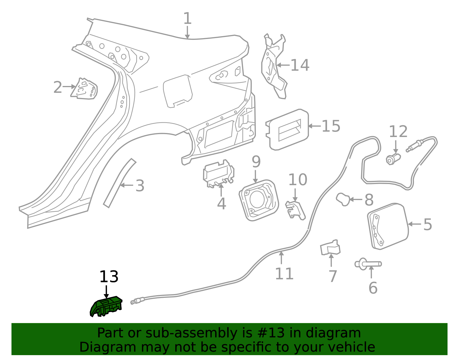 64606-06020 - Lever Sub-Assembly, Fuel Lid Lock Open 2007-2017