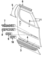 10286140 - Body: Door Shell for Chevrolet: Lumina APV | Oldsmobile: Silhouette | Pontiac: Trans Sport Image