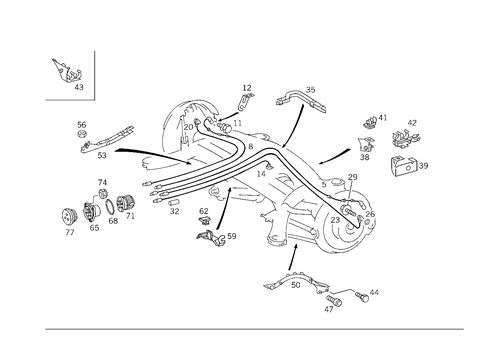 Rear Axle Wiring for 1993 Mercedes-Benz 500SEC #0