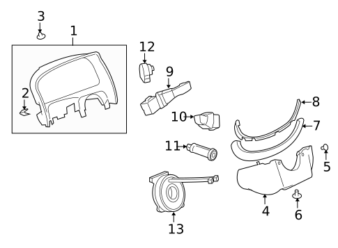 Shroud, Switches & Levers for 2008 Saturn Vue #1