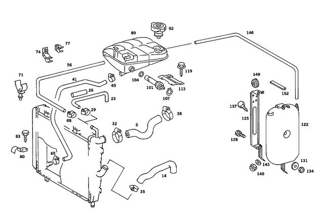 69970490 - Radiator: Clamp for Mercedes-Benz: 190, 190D, 190E, 200, 200D, 260E, 280E, 280SE, 300CE, 300D, 300E, 300SE, 300SEL, 300TD, 300TE, 380SEC, 380SEL, 400E, 500E, 560SEC, 560SEL, 560SL, C230, ML320, ML430, ML55 AMG Image image