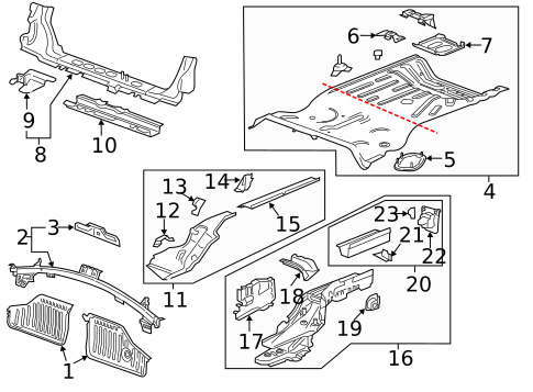 Rear Floor & Rails for 2016 Chevrolet Volt #0