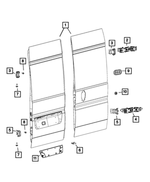 68169405AC - Doors, Door Mirrors and Related Parts: Rubber Bumper for Ram: ProMaster 1500, ProMaster 2500, ProMaster 3500, ProMaster EV Image