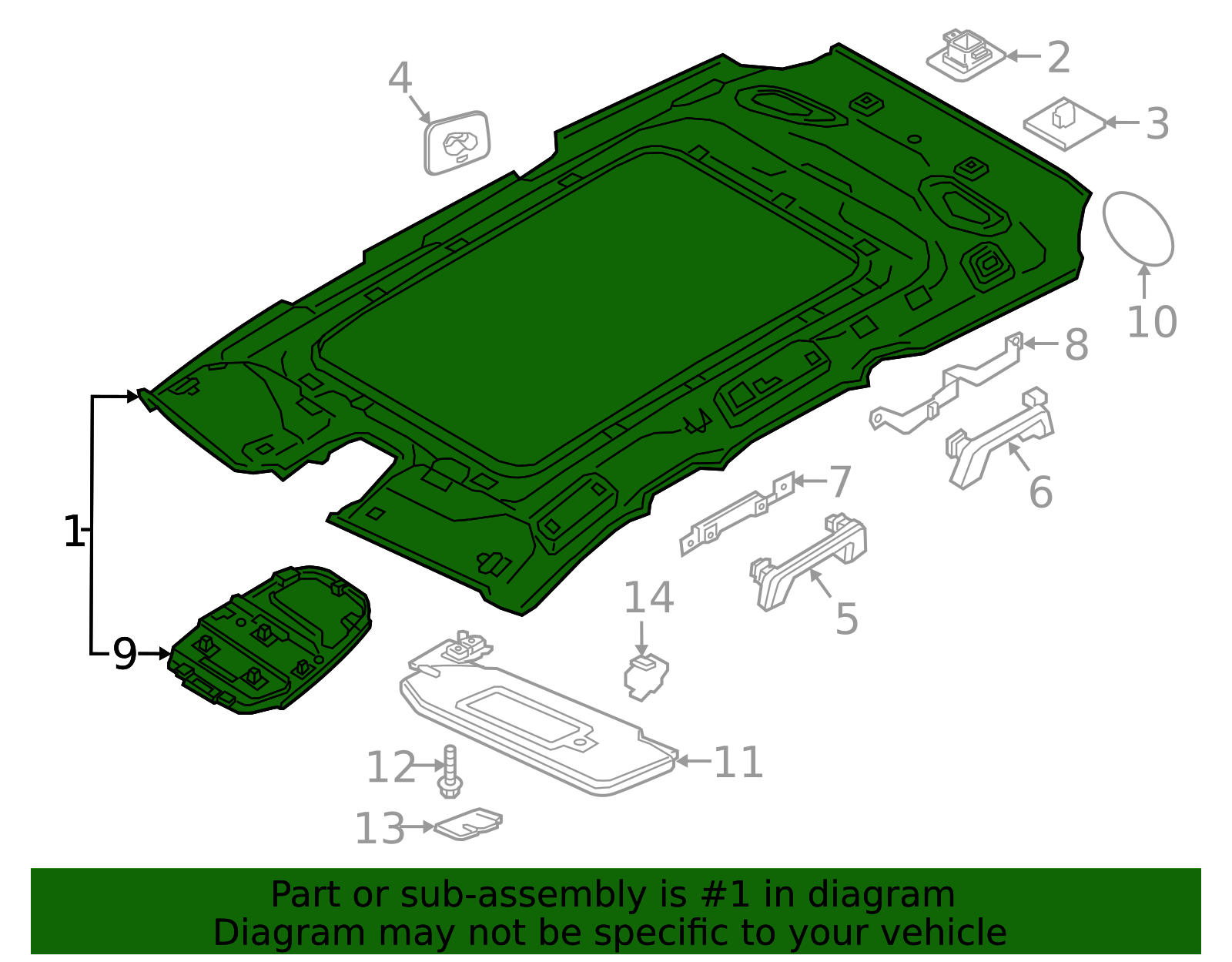 2021-2023 Volvo XC60 Headliner 32447123 | TascaParts.com