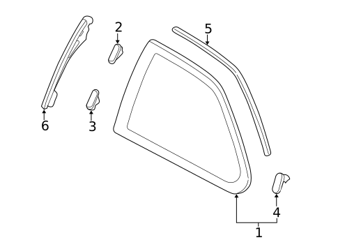 Glass & Hardware for 1996 Honda Civic #1