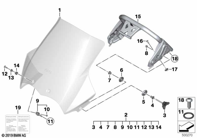46637668783 - : Windshield for BMW-Motorrad Image