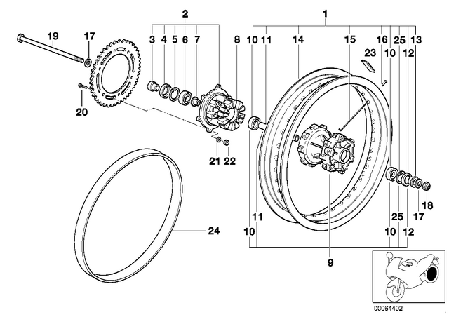 36312345473 - : Hex Nut - M16X1.5 for BMW-Motorrad Image